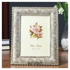 Фоторамка полистоун 13х18 см "Ажур" песочное золото 22,5х18х1,2 см