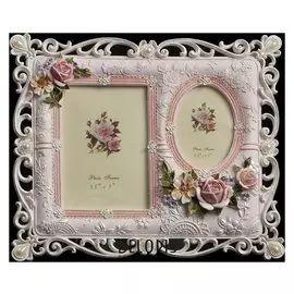 Фоторамка полистоун на 2 фото 9х5, 9х13 см "Цветочные фантазии" 20,5х24,5 см