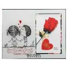 Фоторамка стекло 10х15 см "Влюблённые малыши" 17х22 см