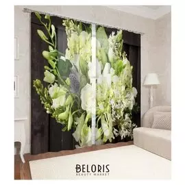 Фотошторы «Белый букет» 145х260см- 2 шт