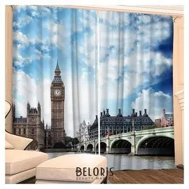 Фотошторы "Биг Бен" 145х260 см 2шт, габардин 160гр/м2, пэ100%