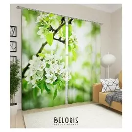 Фотошторы «Цветущая яблоня» 145х260см - 2 шт