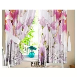 Фотошторы для кухни дуэт 145х160см-2шт, габардин, пэ 100%, 145г/м2