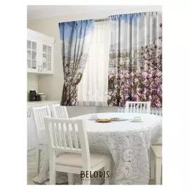 Фотошторы для кухни крыши домов 145х160см-2шт, габардин, пэ 100%, 145г/м2