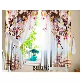 Фотошторы для кухни ванильное утро 145х160см-2шт, габардин, пэ 100%, 145г/м2