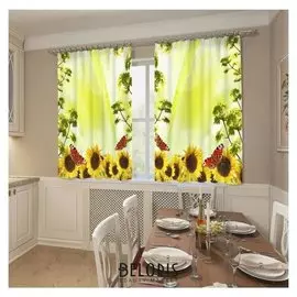 Фотошторы кухонные «Лужайка» 145х160см- 2 шт
