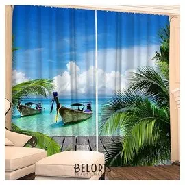 Фотошторы "Прилив" 145х260 см 2шт, габардин 160гр/м2, пэ100%