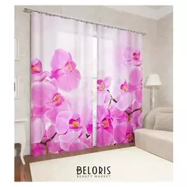 Фотошторы «Сиреневая орхидея» 145х260см- 2 шт