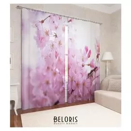 Фотошторы «Вишневые бутоны» 145х260см- 2 шт