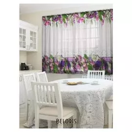 Фототюль для кухни априори 145х160см-2шт, шифон, пэ 100%