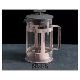 Френч-пресс «Мрамор», 800 мл, 13,5×10,5×18,5 см, цвет серый