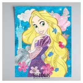 Фреска песком (9 цветов) и блёстками "Рапунцель", принцессы, бонус: раскраска