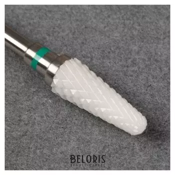 Фреза керамическая для маникюра «Конус скруглённый», крупная нарезка, 6 × 14 мм