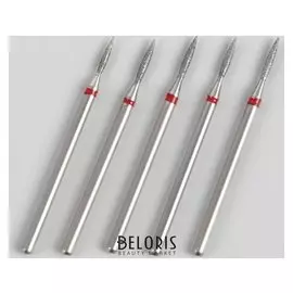 Фрезы алмазные для маникюра «Пламя», мелкая зернистость, D 1,4 × 8 мм, 5 шт