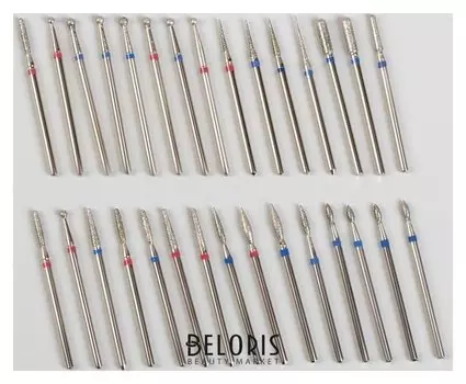 Фрезы алмазные для маникюра «Premium», в органайзере, 30 шт