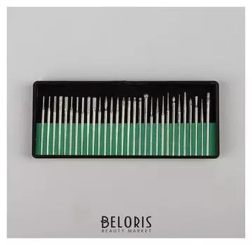 Фрезы алмазные для маникюра в органайзере, 30 шт