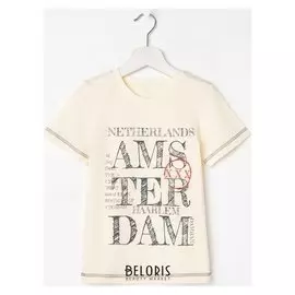 Фуболка для мальчика, цвет светло-жёлтый, рост 98 см (56)