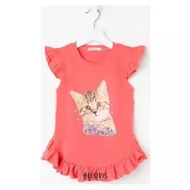 Футболка детская, цвет коралл, рост 128 см (8 лет)