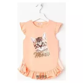 Футболка детская, цвет персик, рост 128 см (8 лет)