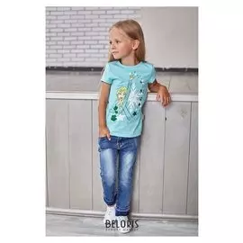 Футболка детская Disney "Холодное сердце", рост 110-116 (32), голубой