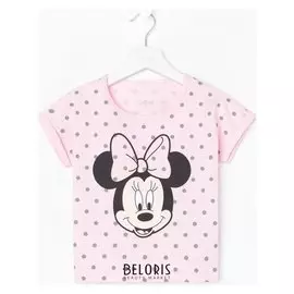Футболка детская Disney "Минни", рост 110-116 (32), розовый