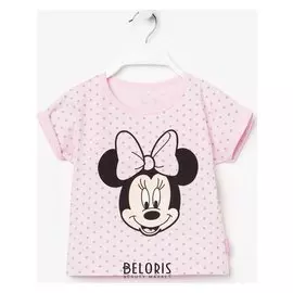 Футболка детская Disney "Минни", рост 98-104 (30), розовый