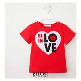 Футболка детская Kaftan "Love" р. 30, рост 98-104 см, красный