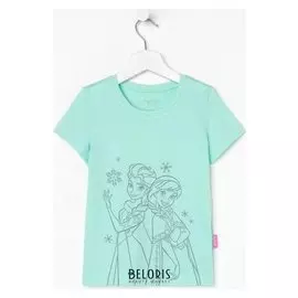 Футболка Disney "Холодное сердце", рост 122-128 (34), бирюзовый