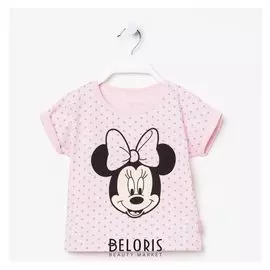 Футболка Disney "Минни", рост 86-92 (28), розовый