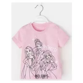 Футболка Disney "Принцессы", рост 86-92 (28), розовый