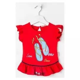 Футболка для девочки, цвет красный, рост 92 см (2 года)