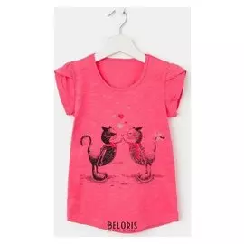 Футболка для девочки, цвет розовый, рост 116 см (60)