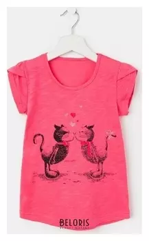 Футболка для девочки, цвет розовый, рост 134 см (68)