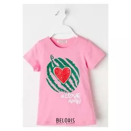 Футболка для девочки, цвет розовый, рост 92 см