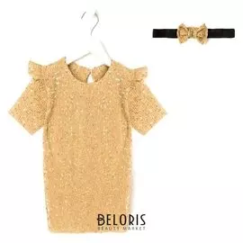 Футболка для девочки, цвет золотистый, рост 104 см