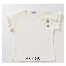 Футболка для девочки «Кружевок», цвет белый, рост 86 см