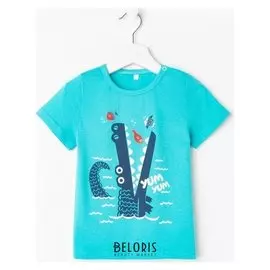 Футболка для мальчика, цвет бирюзовый, рост 80 см