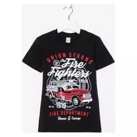 Футболка для мальчика, цвет чёрный, рост 128 см