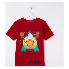 Футболка для мальчика, цвет красный, рост 104 см