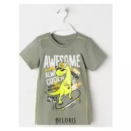 Футболка для мальчика, цвет оливковый, рост 122 см