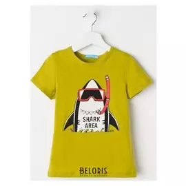 Футболка для мальчика, цвет оливковый, рост 92 см