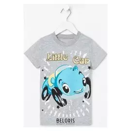 Футболка для мальчика, цвет серый меланж, рост 86-92 см (52)