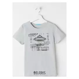 Футболка для мальчика, цвет светло-серый, рост 146 см