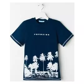 Футболка для мальчика, цвет тёмно-синий, рост 152 см