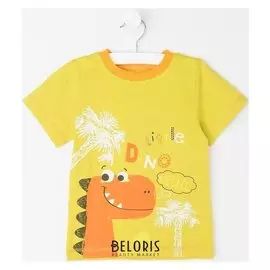 Футболка для мальчика, цвет желтый, рост 86 см (52)