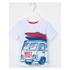 Футболка для мальчика Kaftan "Surf" р.32 (110-116 см), белый