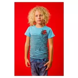 Футболка для мальчика «Корабль», цвет голубой, рост 116 см