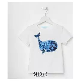 Футболка Kaftan "Кит", белый, рост 98-104, р.30