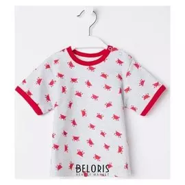 Футболка «Краб», цвет серый, рост 74 см