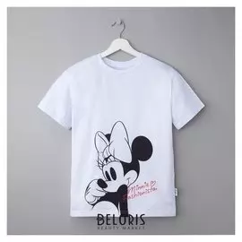 Футболка "Minnie Fashionista" минни маус, р. 46, белый